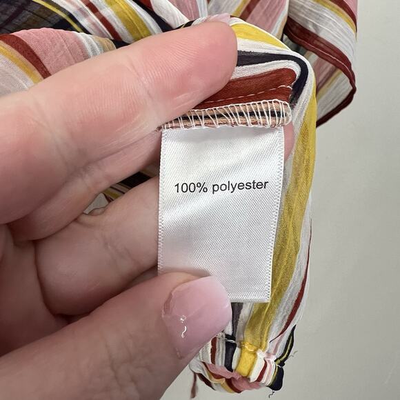 Maurices Poncho Blouse Womens Small Sheer Boho Festival Eclectic Retro Tassel - Picture 5 of 11